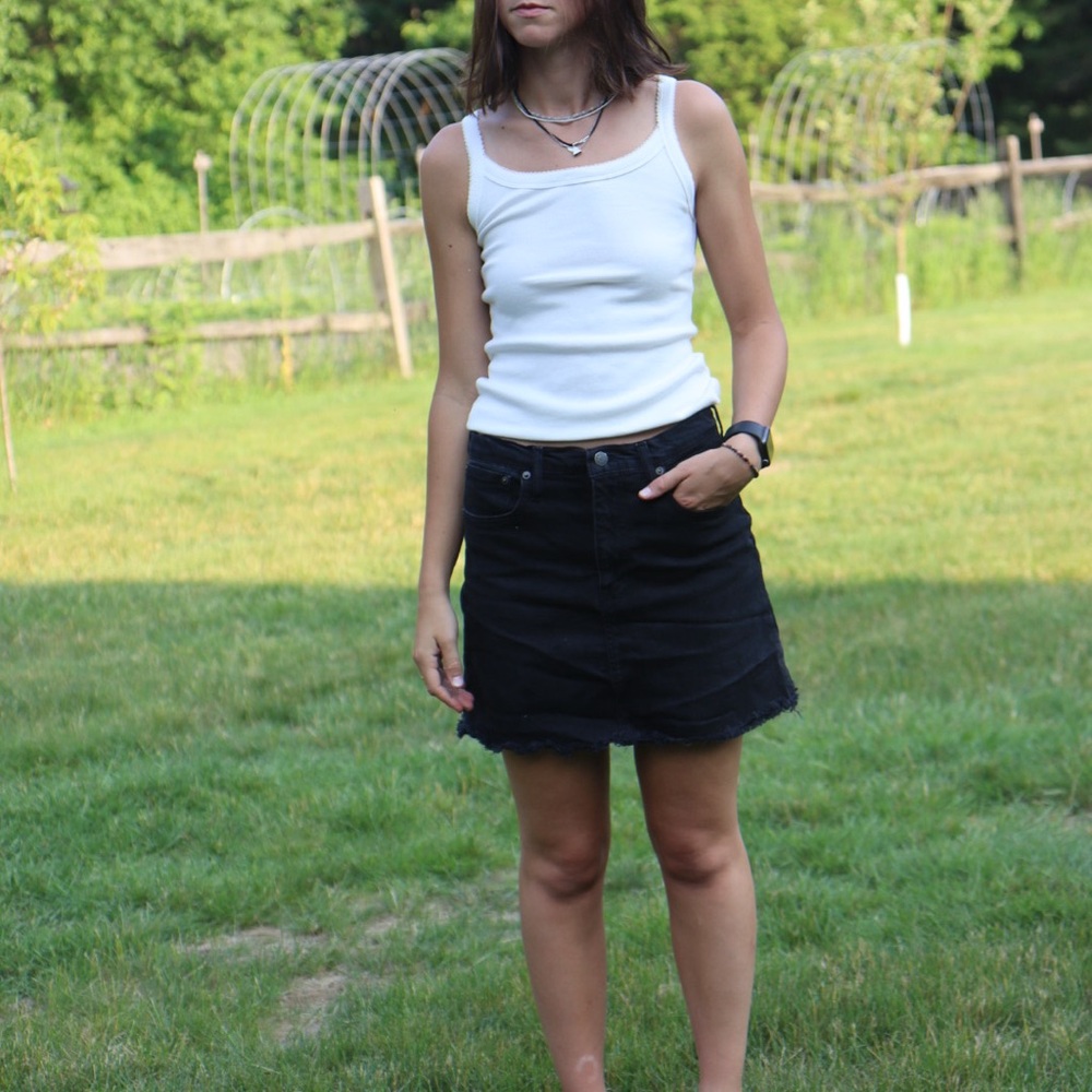 Madewell Black Skater Mini Skirt
